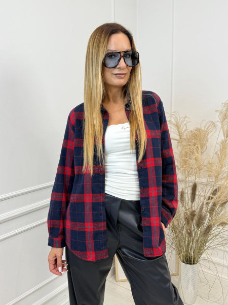 Czerwona Koszula w Kratę Flanela 