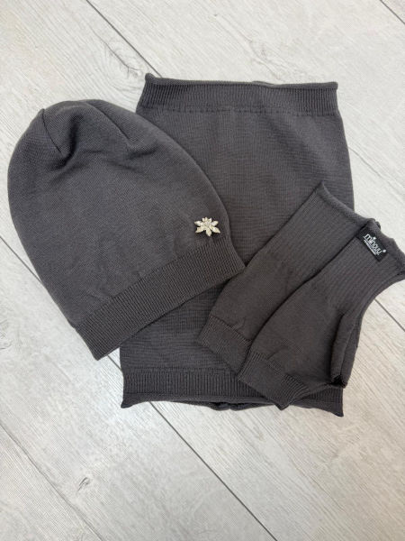 Grafitowy Komplet 3 w 1 Minouu z Przypinką