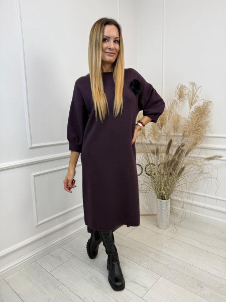 Sukienka Śliwka z Przypinką