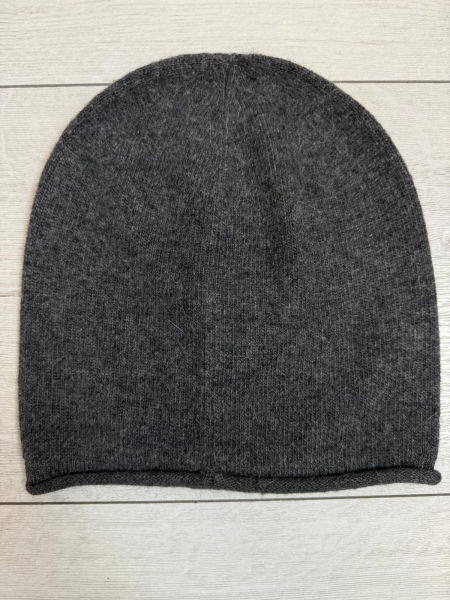 Grafitowa Klasyczna Jednowarstwowa Czapka z Angory