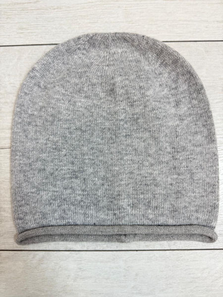 Szara  Klasyczna Jednowarstwowa Czapka z Angory