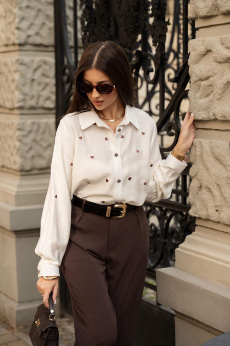 Śmietankowa Koszula Serduszka XANA  