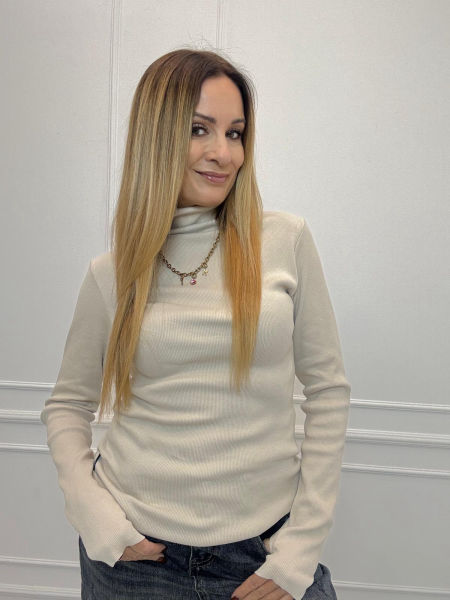 Jasno Beżowy Sweter Golf Minouu ANAIS 