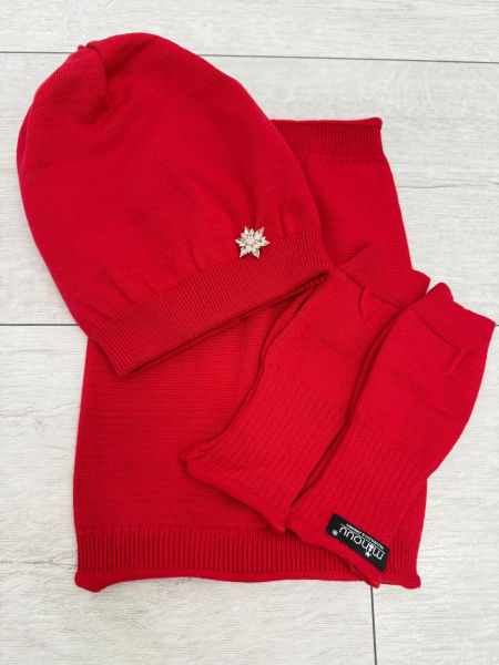 Czerwony Komplet 3 w 1 Minouu z Przypinką