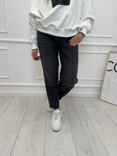 Grafit Wycierany Spodnie Jeans Ballon AD'ORO 