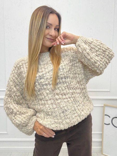 Sweter Płomyk Minouu Jasny Beż