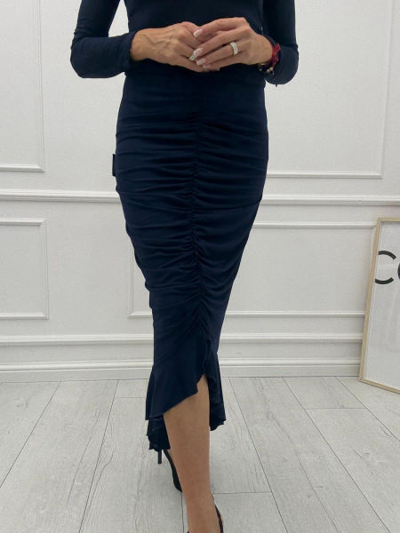 Granatowa Bambusowa Spódnica Syrenka Minouu 