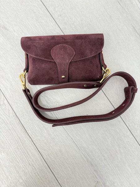 Zamszowa Torebka Bordowa 