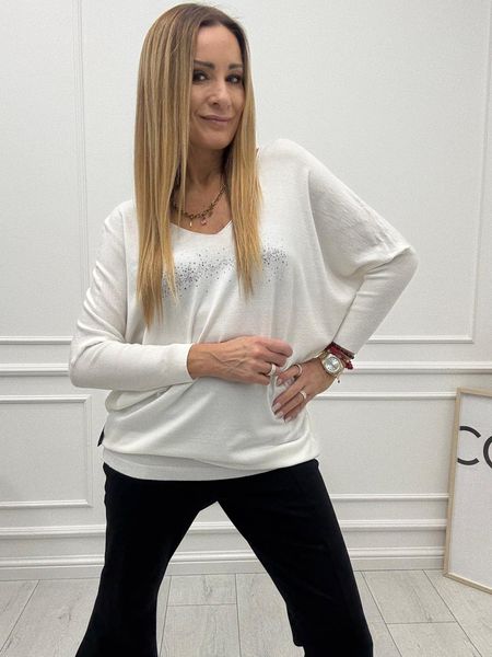 Bluzka Sweter Flora Minouu z Diamentowym Logo Kokos