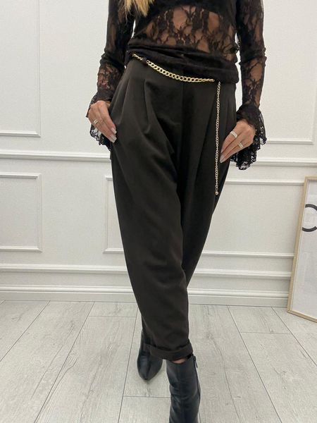 Czekoladowe Spodnie Slim Boyfriend