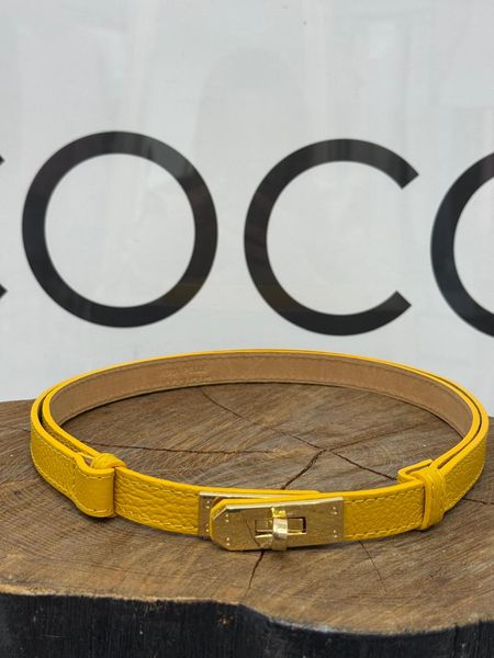 Pasek ala' Hermes Skóra Naturalna Kolor Żółty