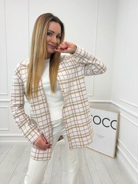 Beżowo Kokosowa Koszula w Kratę Minouu