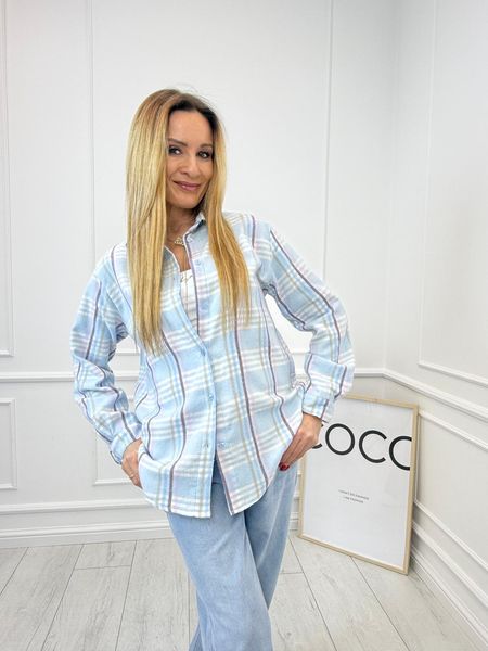 Błękitna Koszula w Kratkę 