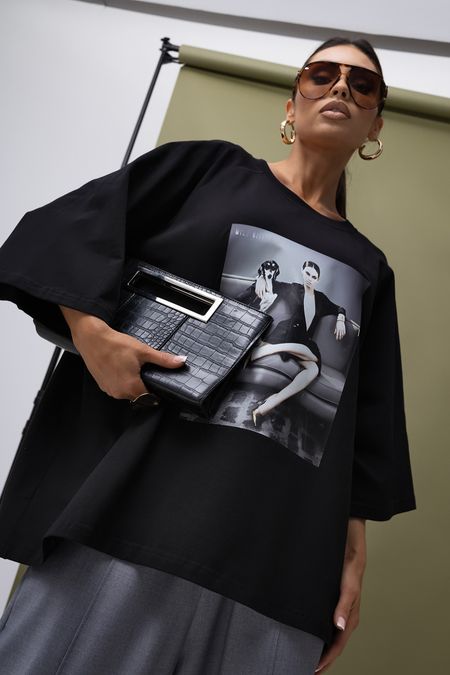 Damski T-shirt Madame (czarny) Miss City Official 