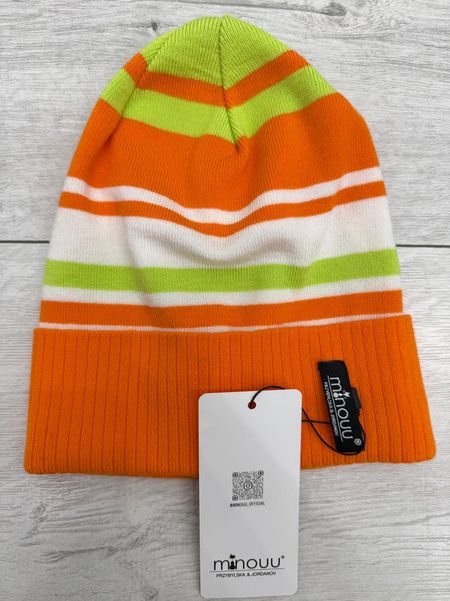 Pomarańczowo Zielona  Czapka Minouu