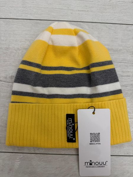  Żółty z Szarym  Czapka Minouu