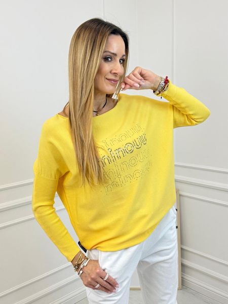 Bluzka Flora Minouu z Diamentowym Żółta