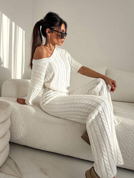 Śmietana Elegancki Komplet Bocca Warkocz