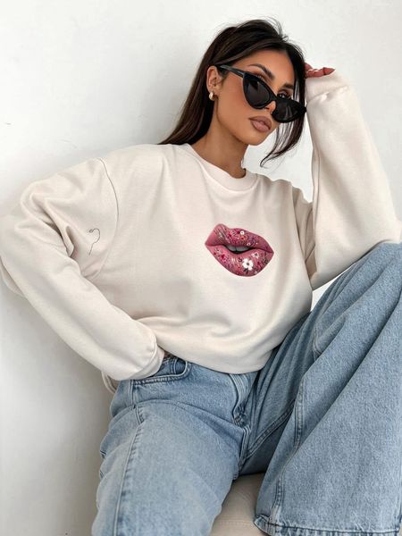 Beżowa Bluza BOCCA Usta