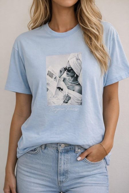 Błękit Bluzka T-shirt Nooda z Aplikacją