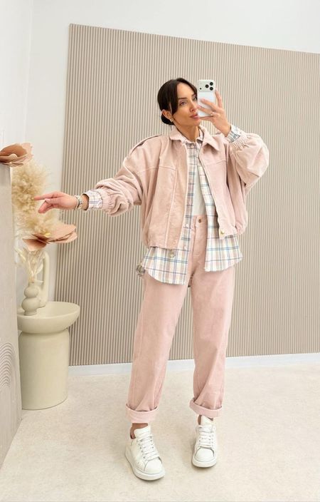 Sztruksowa Kurtka Lili Pudrowy Róż