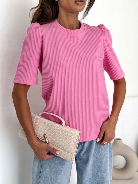 Bluzka z Bufiastym rękawkiem Bocca Różowa 