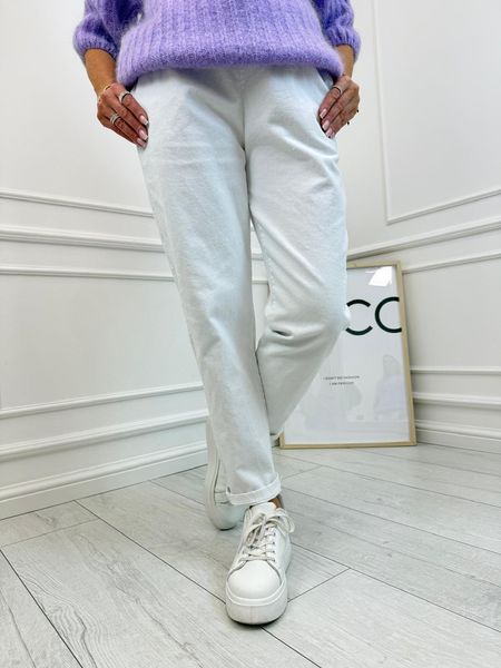 Białe  Sztruksowe Spodnie Minouu 