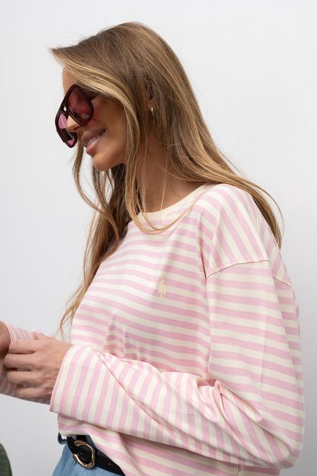 Bluzka Xana z Konikiem Różowy z Ecru