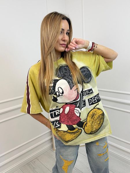Dekatyzowana Oversizowa Bluzka T-Shirt Mickey