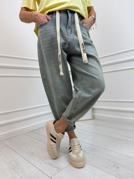 Spodnie Jeans Baloon Dekatyzowane Antyczny Beż