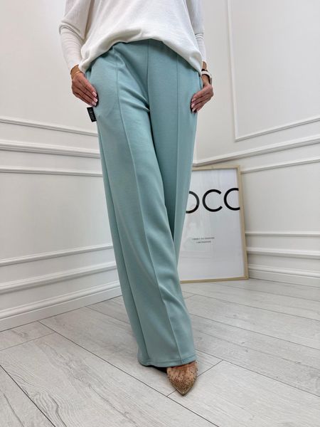 Szałwiowe Szwedy Spodnie z Wysokim Stanem Minouu