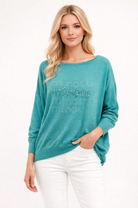 Bluzka Flora Minouu z Diamentowym Turkusowy