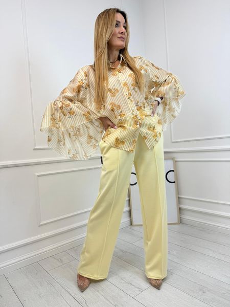   Koszula Minouu Kwiaty z Rozszerzonymi Rękawami