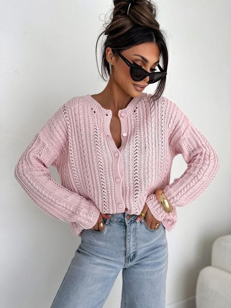  Sweter Bocca Ażurowa Subtelność Różowy