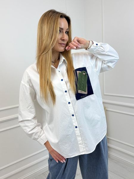 Bawełniana koszula z ozdobną Kieszenią