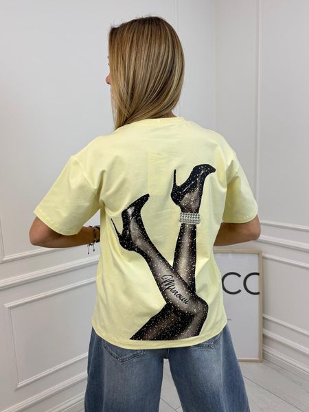  Bluzka T-shirt Minouu SZPILKI na Plecach Kolor Akacja 