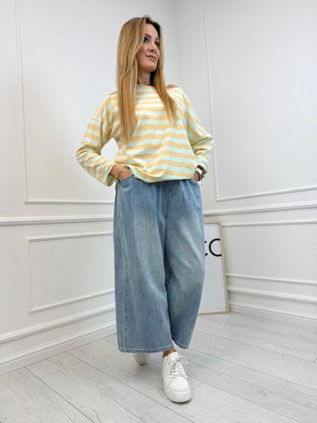 Spodnie Jeans Culotte Dekatyzowane