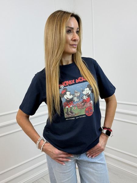 Granatowa Bluzka T-shirt One Size MICKEY