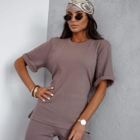 Cappuccino Elegancki Komplet Dresowy Bocca 