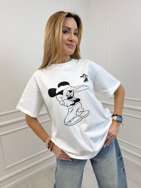 T-shirt Mickey Nadruk Przód i Tył