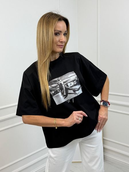 Czarna Bluzka T-shirt 