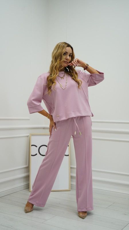 Pudrowy Elegancki Komplet La fu