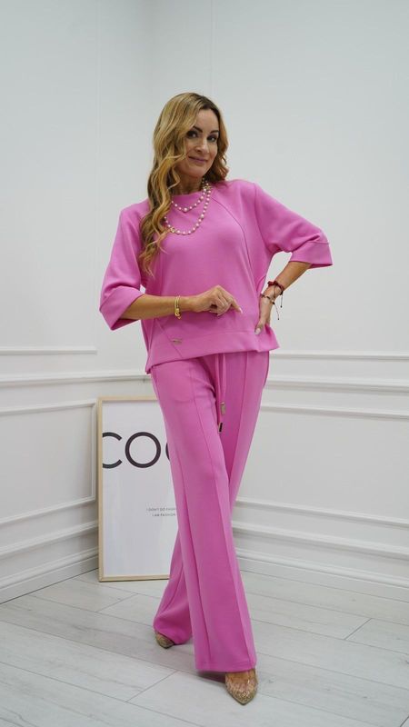 Różowy Elegancki Komplet La fu