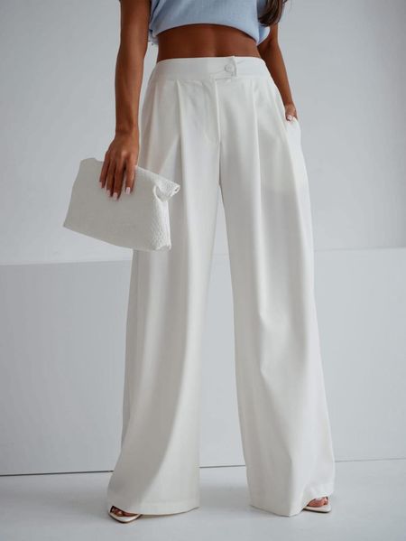 Eleganckie Spodnie Szeroką Nogawką Bocca Białe