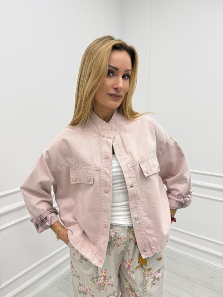 Bawełniana Kurtka Katana Pudrowy Róż