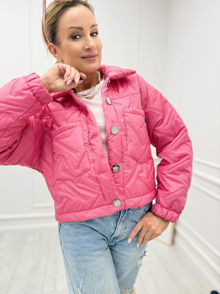 Różowa Kurtka Katana Pikowana Minouu 