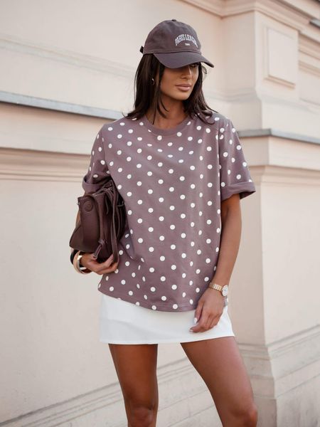 Bluzka T-shirt BOCCA Grochy Cappuccino