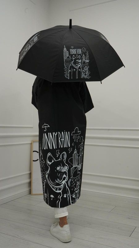 Płaszcz Przeciwdeszczowy FUNNY RAIN Czarny