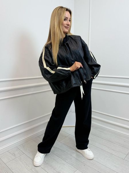 Czarna Kurtka Katana z Eco Skóry