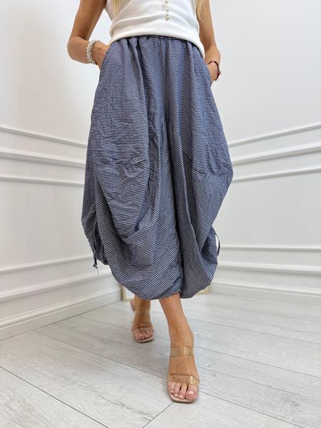 Luźne Gniecione  Spódnico Spodnie Grana